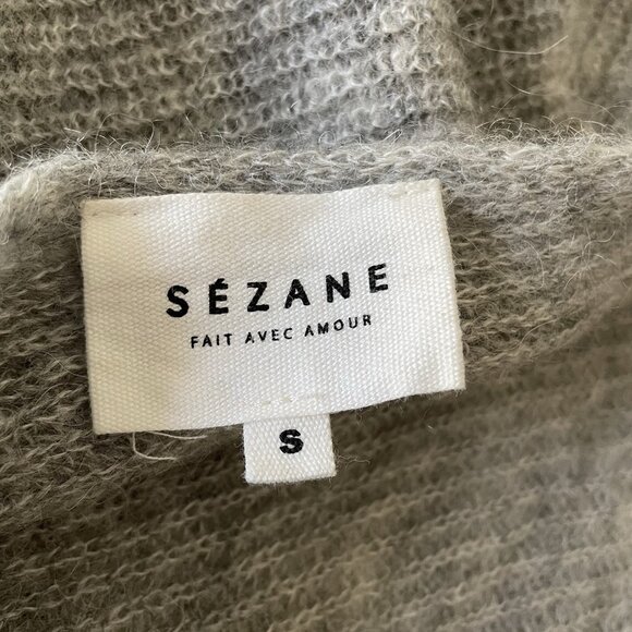 Sezane Sweater Super Kid Mohair Baby Alpaca Gray Lace Up Back Coquette Small - Picture 7 of 14